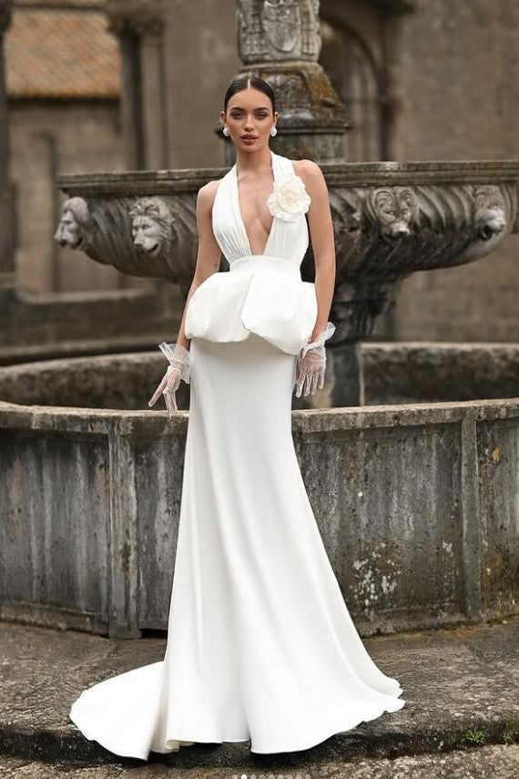 2026 Mermaid Wedding Dress with Halter Top