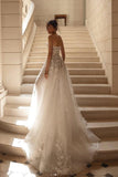 A-line Flowers Lace Wedding Dress HK Online
