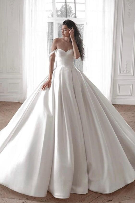Minimalist A-line Wedding Gown with Midi-length Skirt