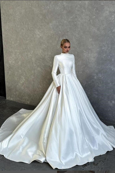 high-neck-satin-wedding-gown-with-long-sleeves
