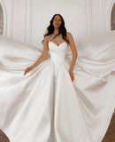 pleated-satin-wedding-dresses-with-detachable-straps-3