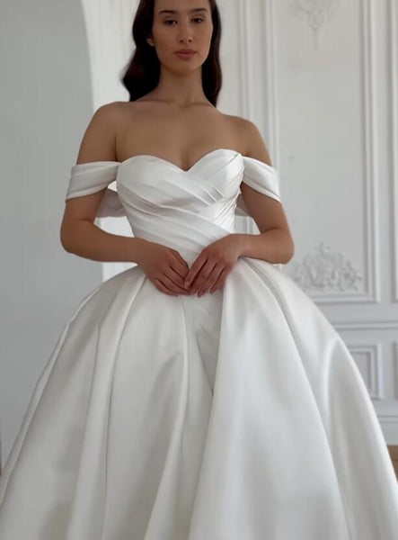 pleated-satin-wedding-dresses-with-detachable-straps-4