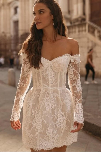 sexy-lace-mini-wedding-dress-with-off-the-shoulder-sleeves-2