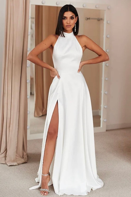sleeveless-split-side-wedding-gown-with-high-halter-neck