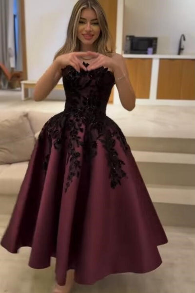 tea-length-prom-dresses-black-appliques-bodice-3