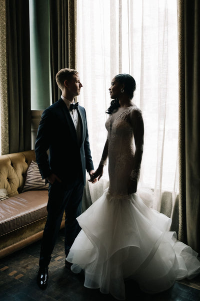 illusion-lace-bateau-neck-ruffles-mermaid-wedding-dresses