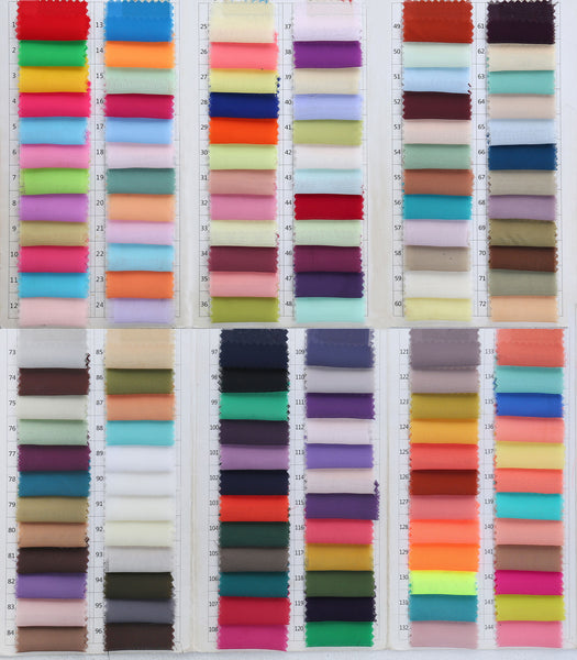 Poly Chiffon Color Chart – Tom's Sons Intl Pleating