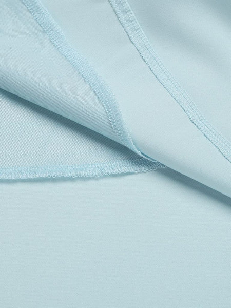 Sky-blue Hi-low Homecoming Dress with Flounced Off-the-shoulder