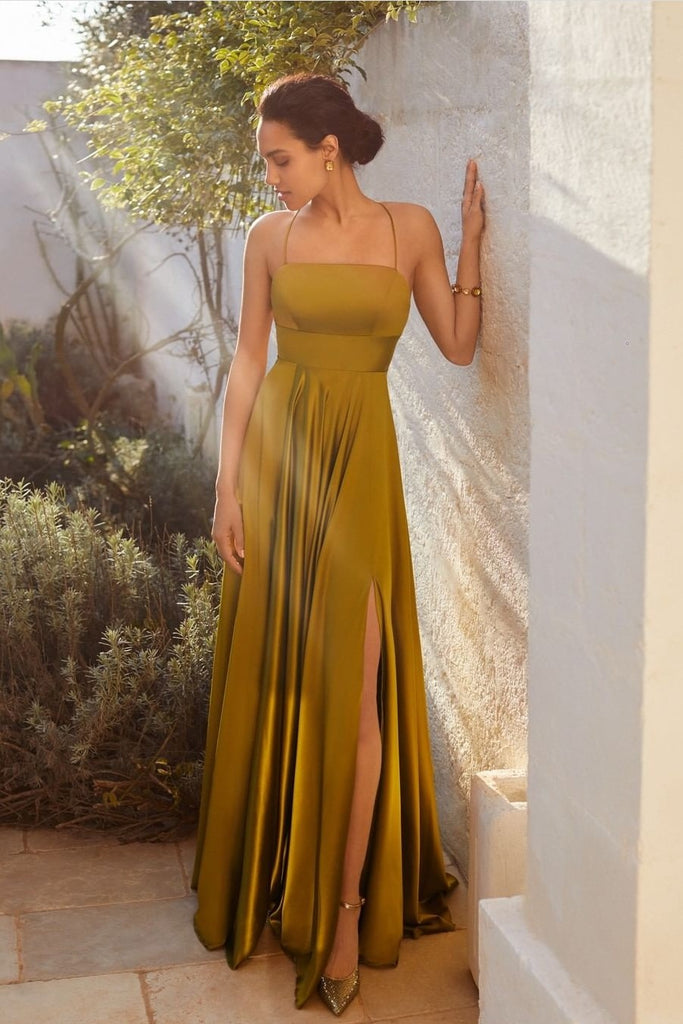 A-line Floor Length Prom Gown with Lace-up Back