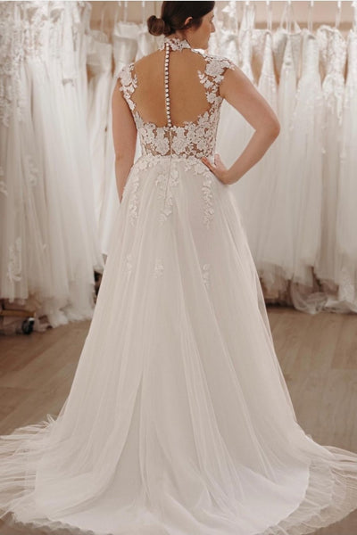 a-line-lace-bride-dress-for-women-with-illusion-neckline-1