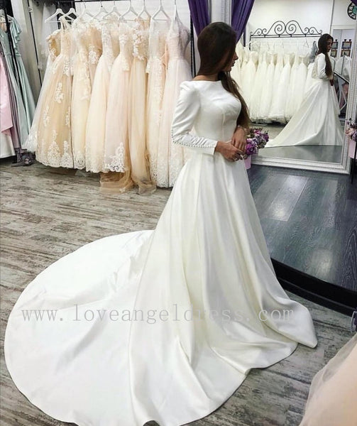 a-line-simple-satin-bridal-gowns-with-sleeves-3