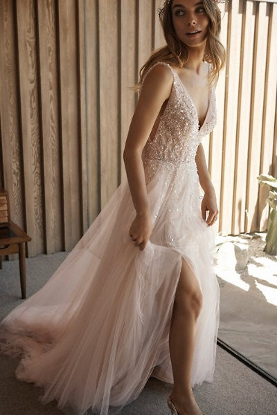 beaded-blush-pink-wedding-dress-tulle-skirt