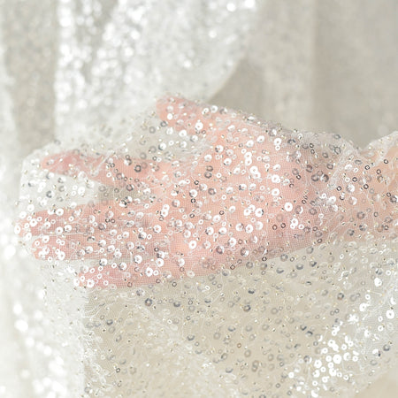 Beaded Pearl Sequin Lace Material for Wedding Dresses