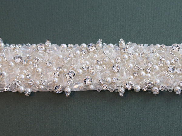 Beautiful Pearl Crystal Bridal Wedding Belt Diamante Sashes loveangeldress