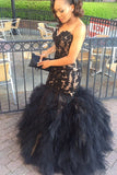 black-lace-african-prom-dress-styles-mermaid-ruffled-skirt