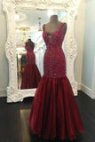 burgundy-rhinestones-mermaid-evening-dress-with-organza-skirt