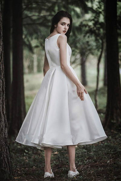 Tea length on sale wedding dress online