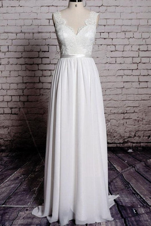 Chiffon and Lace Pinterest Backless Wedding Dresses Beach