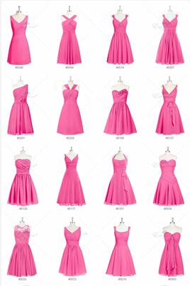 Chiffon Mismatched Bridesmaid Dress Short Wedding Party Gowns