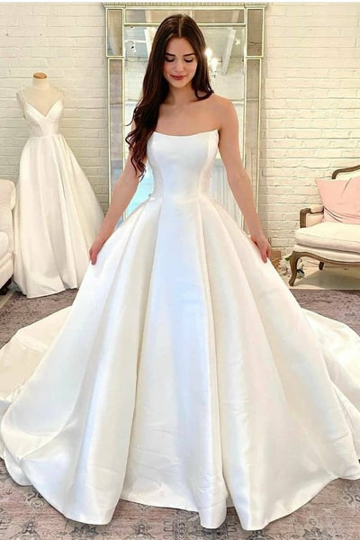 curved-strapless-satin-bridal-gown-chapel-train