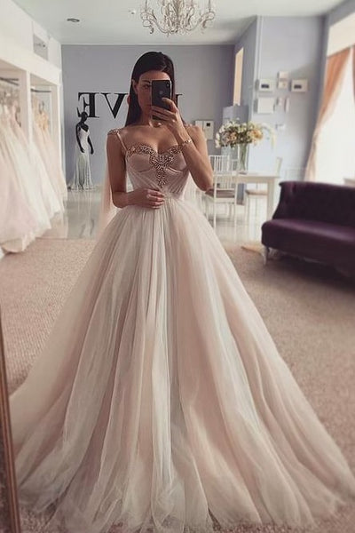 dusty-color-tulle-wedding-dresses-with-jewelry-bustier