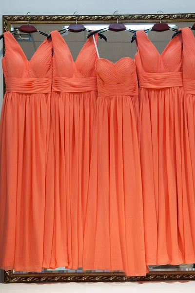 floor-length-chiffon-orange-bridesmaid-dresses-v-neckline