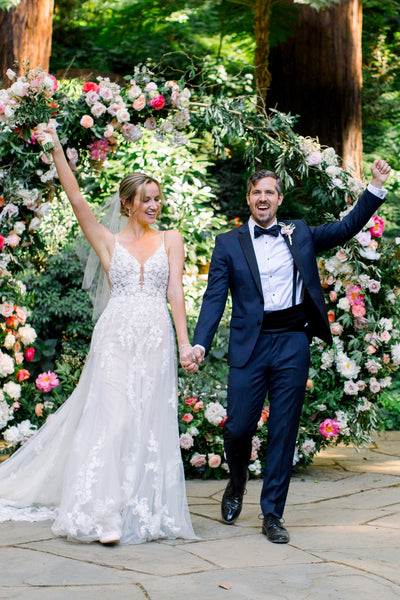 Floral Appliques A-line Wedding Gown with X-back