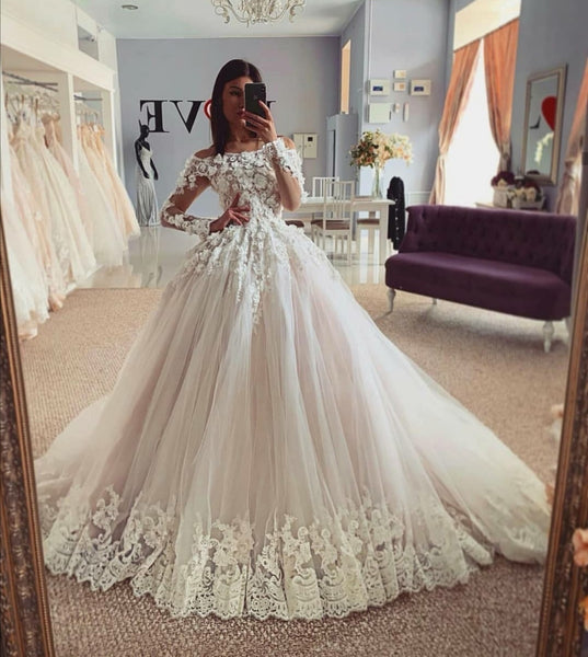 flowers-lace-long-sleeves-bridal-gown-with-lace-train-1