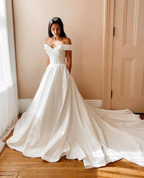 folded-off-the-shoulder-satin-wedding-gown-with-long-train-2