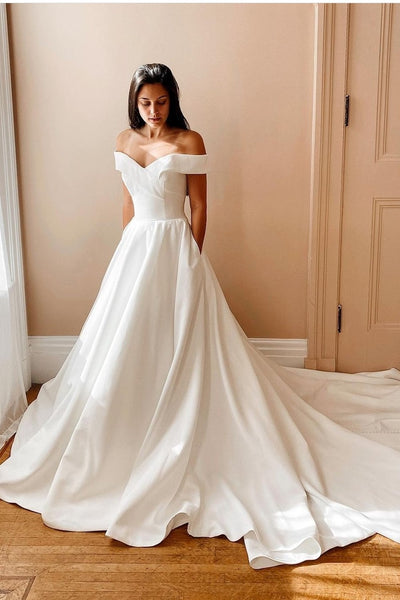 folded-off-the-shoulder-satin-wedding-gown-with-long-train