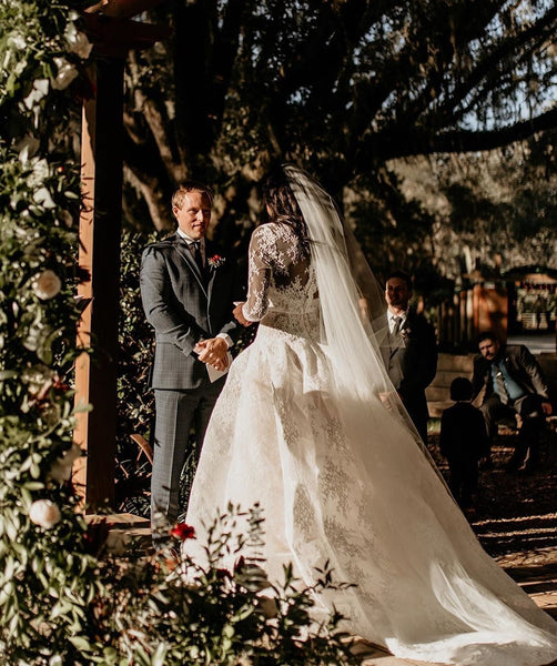 Full Lace Modest Bridal Dresses with Full Sleeves