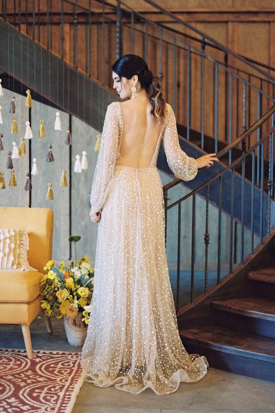Wedding dress cheap sequins beads
