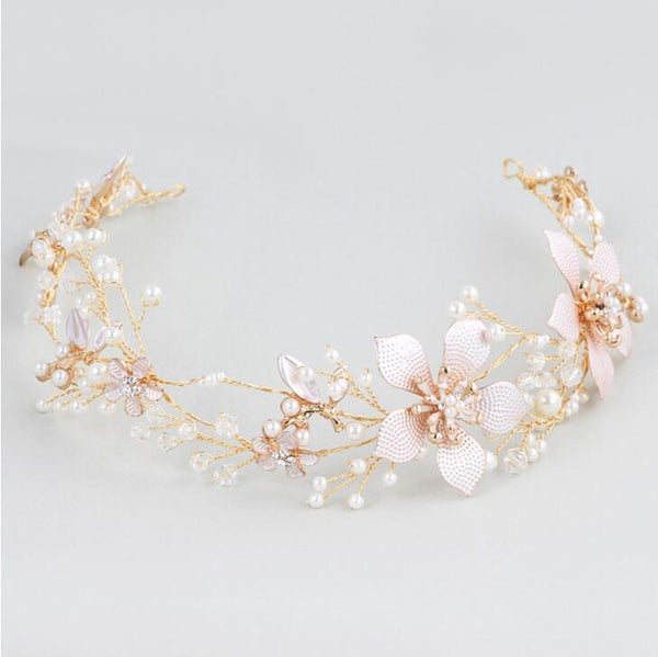 Gold Flower Wedding Headdress Bridal Wedding Hair Accessories