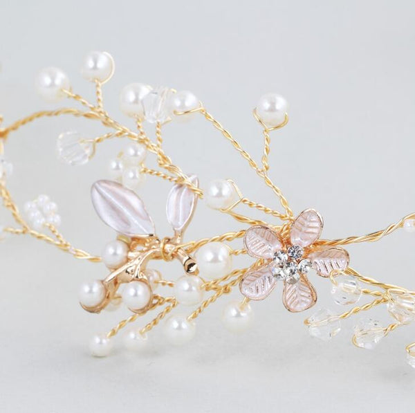 Gold Flower Wedding Headdress Bridal Wedding Hair Accessories