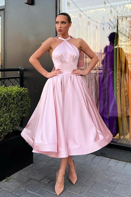 Short Light Pink Homecoming Dress with Off-the-shoulder