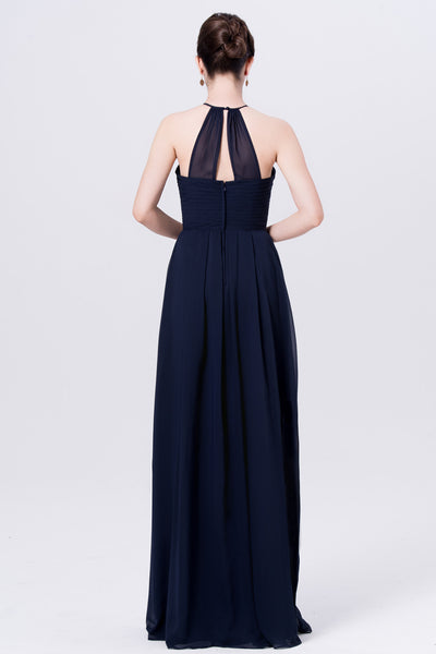 chiffon-navy-blue-bridesmaid-dresses