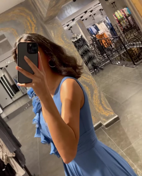 hot-pink-chiffon-prom-dresses-with-flounced-neckline-3