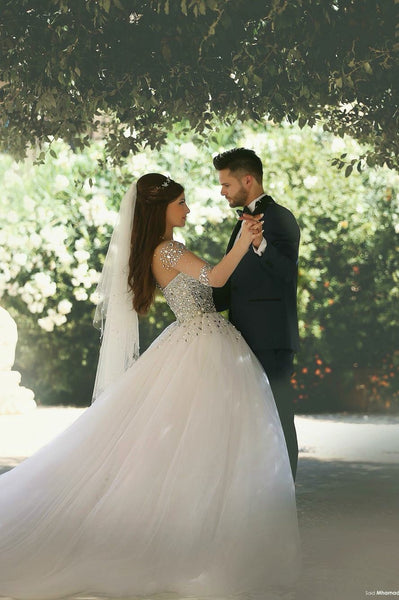 illusion-long-sleeves-bride-wedding-dress-rhinestones-ball-gown-3