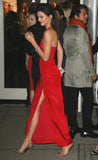 Kendall Jenner Asymmetric One Shoulder Red Carpet Dresses with Slit Side