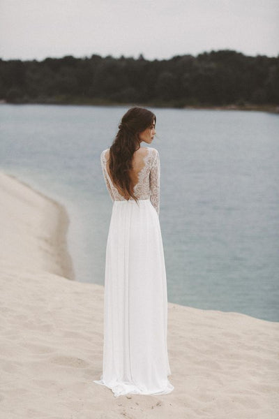 lace-long-sleeves-summer-wedding-gown-with-v-neckline-1