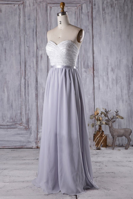 Floral Lace Lavender Prom Dresses with Strappy Back