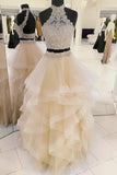 lace-two-piece-champagne-prom-dresses-with-horsehair-skirt