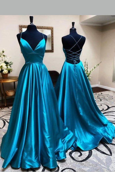 Lace up back prom dress hotsell