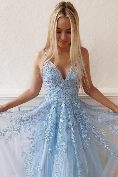 light-blue-floral-lace-prom-dresses-tulle-skirt-v-neckline-1