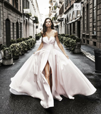 light-pink-satin-prom-dress-with-pleat-strapless-bodice-1