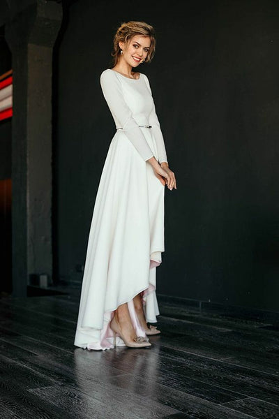 long-sleeved-high-low-wedding-gown-boat-neckline-vestido-de-novia-2