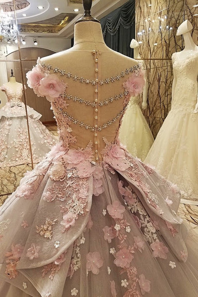 luxurious-colored-wedding-dress-ball-gown-with-3d-floral-lace-1