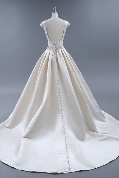 modest-light-champagne-wedding-dresses-ball-gown-with-beaded-sash-1