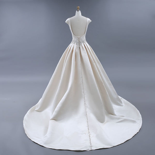 modest-light-champagne-wedding-dresses-ball-gown-with-beaded-sash-4