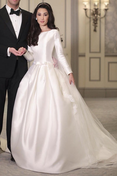 modest-satin-long-sleeves-wedding-dress-with-boat-neck-1